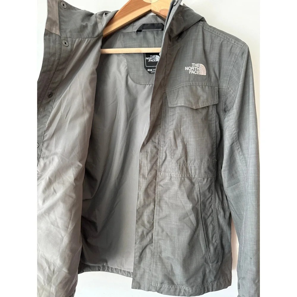 The North Face Mens Grey Hooded Utility Jacket Full Zip Coat Medium M
